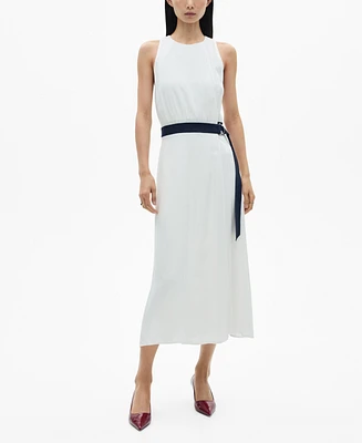 Mango Women's Contrast Belt Dress