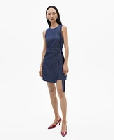 Mango Women's Denim Wrap Dress