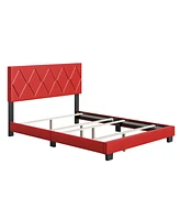 Boyd Sleep Cheryl Upholstered Platform Bed with Headboard, Mattress Foundation Strong 14 Wood Slat Supports, No Box Spring Required