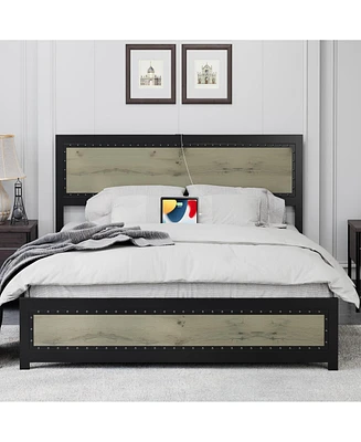 gaomon Full Size Bed Frame with Headboard