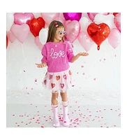 Sweet Wink Little and Big Girls Sequin Heart Valentine's Day Tutu Skirt