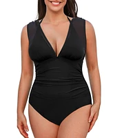 Cupshe Plus Mesh Halter Tummy Control with Removable Bikini Top One Piece Swimsuits