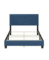 Boyd Sleep Luxe Upholstered Platform Bed with Headboard, Mattress Foundation with Strong 14 Wood Slat Supports