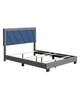 Boyd Sleep Doreen Upholstered Platform Bed with Headboard, Mattress Foundation Strong 4 Wood Slat Supports