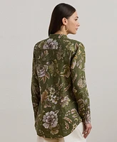 Lauren Ralph Women's Relaxed-Fit Floral Linen Shirt