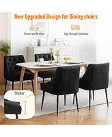 Dyhome Modern Dining Chairs Set of 2, Mid Century Kitchen with 5.12” Cushions and Metal Legs, Upholstered Back