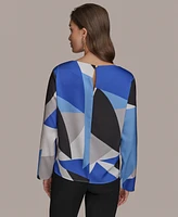 Donna Karan New York Women's Printed Long-Sleeve Blouse