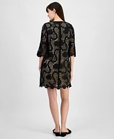 Anne Klein Women's Lace Square-Neck Bell-Sleeve Dress