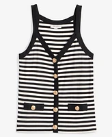 On 34th Women's Striped Knit Button Tank Top, Exclusively at Macy's