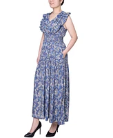 Ny Collection Petite Flutter Sleeve Midi Dress