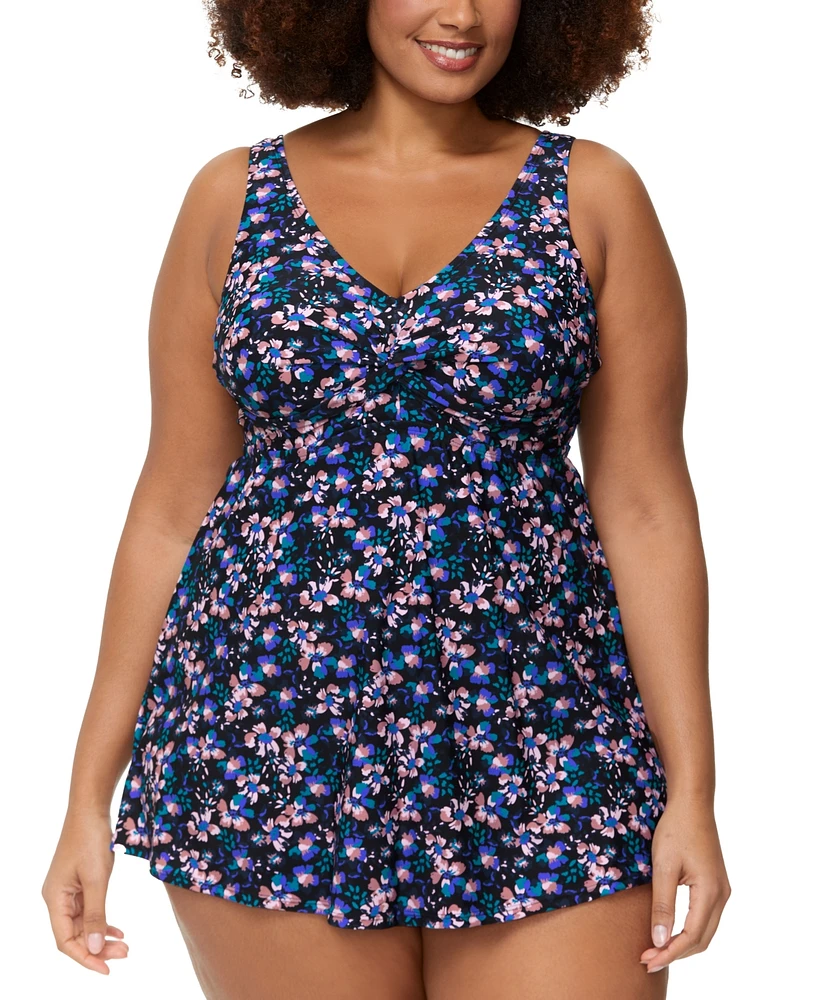 Raisins Curve Plus Lucia V-Neck Swimdress