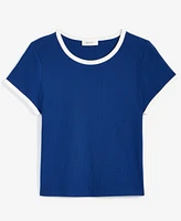 On 34th Women's Tipped Crewneck Short-Sleeve T-Shirt, Exclusively at Macy's