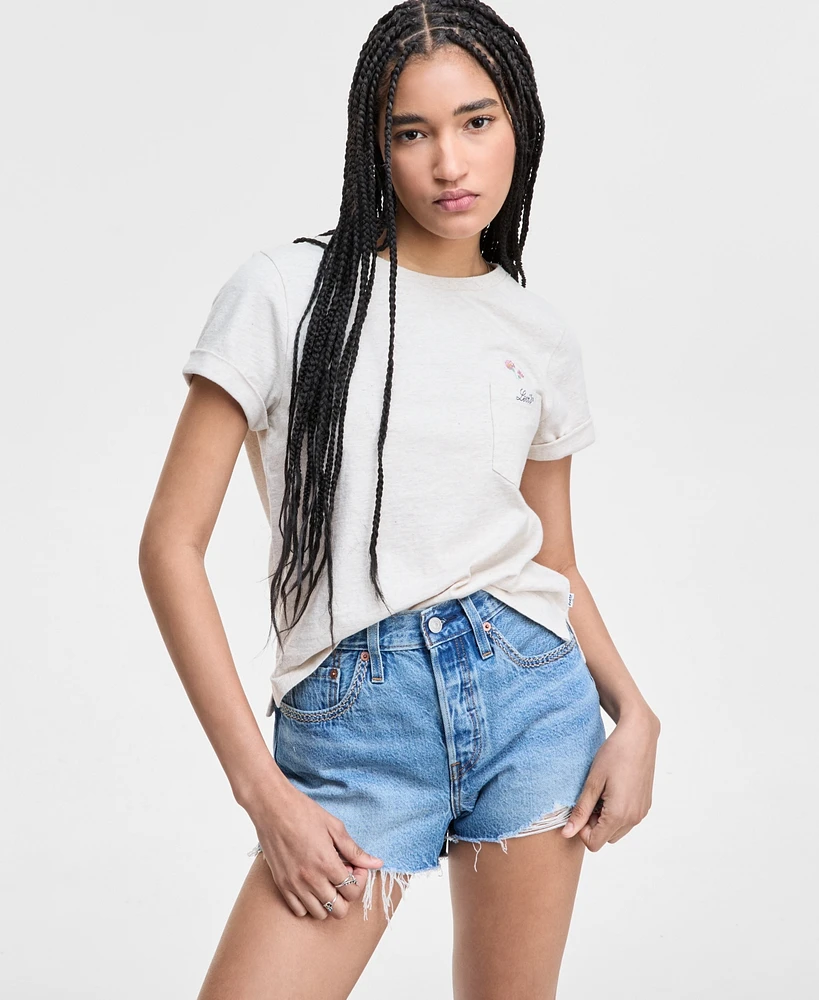 Levi's Women's Margot Cotton Embroidered-Trim T-Shirt