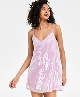 Seni & Cade Women's Sequined Lace-Trim Minidress