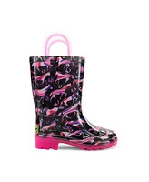 Western Chief Little Girls Pastel Pastures Lighted Rain Boot