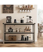 gaomon Farmhouse Entryway Table,47 Inch Narrow Long Console Table with Storage, 3 Tier Wood Console Table for Living Room