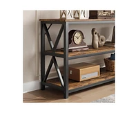 gaomon 55 Inch Entryway Table, Narrow Long Console Table With Storage, 3 Tier Wood Sofa Table