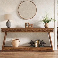 Tribesigns Farmhouse Entryway Table, 70.87-Inch Console Table with Storage, Wood Sofa Table Behind The Couch, Industrial Hallway Accent Table for Livi