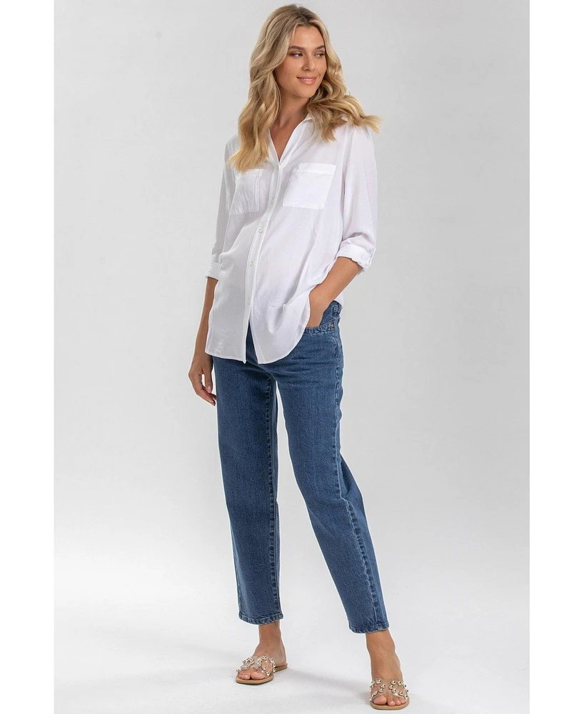 Pietro Brunelli Maternity Cropped Relaxed Fit Mom Jeans