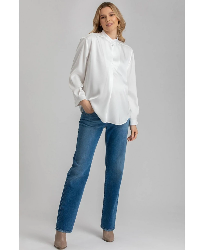 Pietro Brunelli Maternity High-Waisted Elastic Band & Straight-Leg Jeans