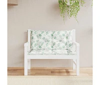 Garden Bench Cushions 2pcs Leaf Pattern 39.4"x19.7"x2.8" Fabric