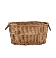 Firewood Basket with Carrying Handles 22.8"x16.5"x11.4" Natural Willow