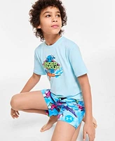 Under Armour Big Boys Ua Short Sleeve Super Soaker Graphic Surf Shirt Ua Classic Soaker Volley Swim Shorts