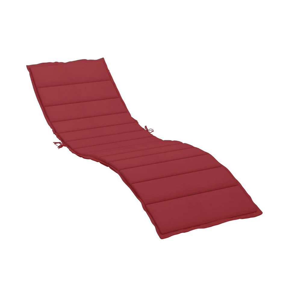 vidaXL Sun Lounger Cushion Wine Red 78.7"x19.7"x1.2" Fabric