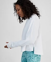 Id Ideology Women's Textured Split-Hem Sweatshirt, Exclusively at Macy's