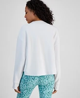 Id Ideology Women's Textured Split-Hem Sweatshirt, Exclusively at Macy's