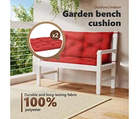 Garden Bench Cushion Red 39.4"x(19.7"+19.7")x2.8" Oxford Fabric