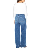 Celebrity Pink Juniors' High-Rise Patch-Pocket Wide-Leg Jeans