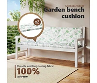 Garden Bench Cushions 2pcs Leaf Pattern 78.7"x19.7"x2.8" Fabric