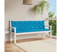 Garden Bench Cushion Light Blue 78.7"x(19.7"+19.7")x2.8" Oxford Fabric