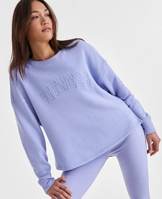 Id Ideology Women's Fitness Crewneck Knit Sweatshirt, Exclusively at Macy's