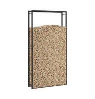 Firewood Rack Matt Black 43.3"x11"x84.3" Steel