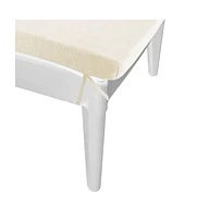 Sun Lounger with Cushion White 73.2"x23.6"x11.4" Pp
