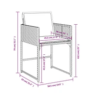 Patio Chairs with Cushions 4 pcs Gray Poly Rattan