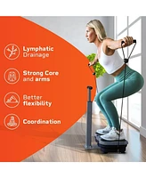LifePro Vibration Plate Machine with Handlebar & Acupoints for Full-Body Fitness - Dark Gray