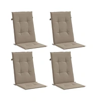 Garden Highback Chair Cushions 4 pcs Taupe 47.2"x19.7"x1.2" Fabric