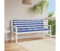 Garden Bench Cushions 2pcs Blue&White Stripe 59.1"x19.7"x2.8" Fabric