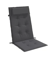 Highback Chair Cushions 4 pcs Anthracite Oxford Fabric