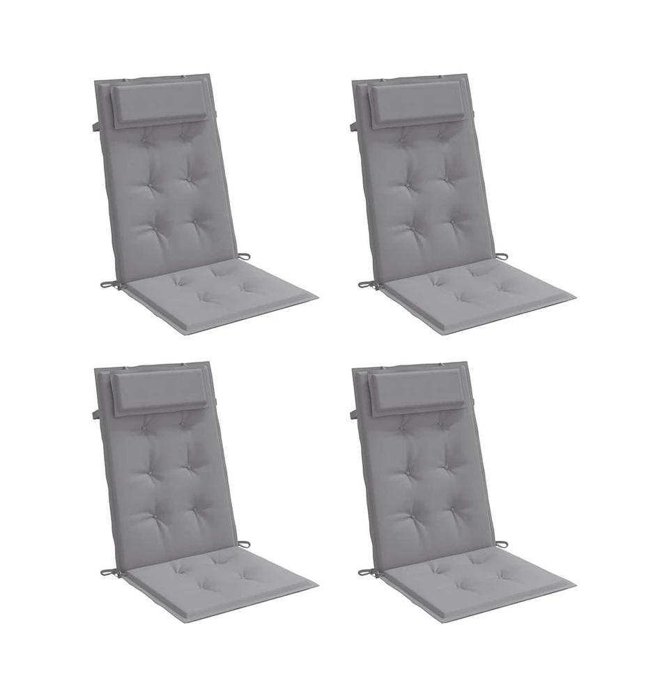 Highback Chair Cushions pcs Gray Oxford Fabric