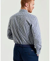 Ben Sherman Men's Mono Floral Print Long Sleeve Shirt
