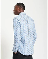 Ben Sherman Men's Linear Print Long Sleeve Shirt