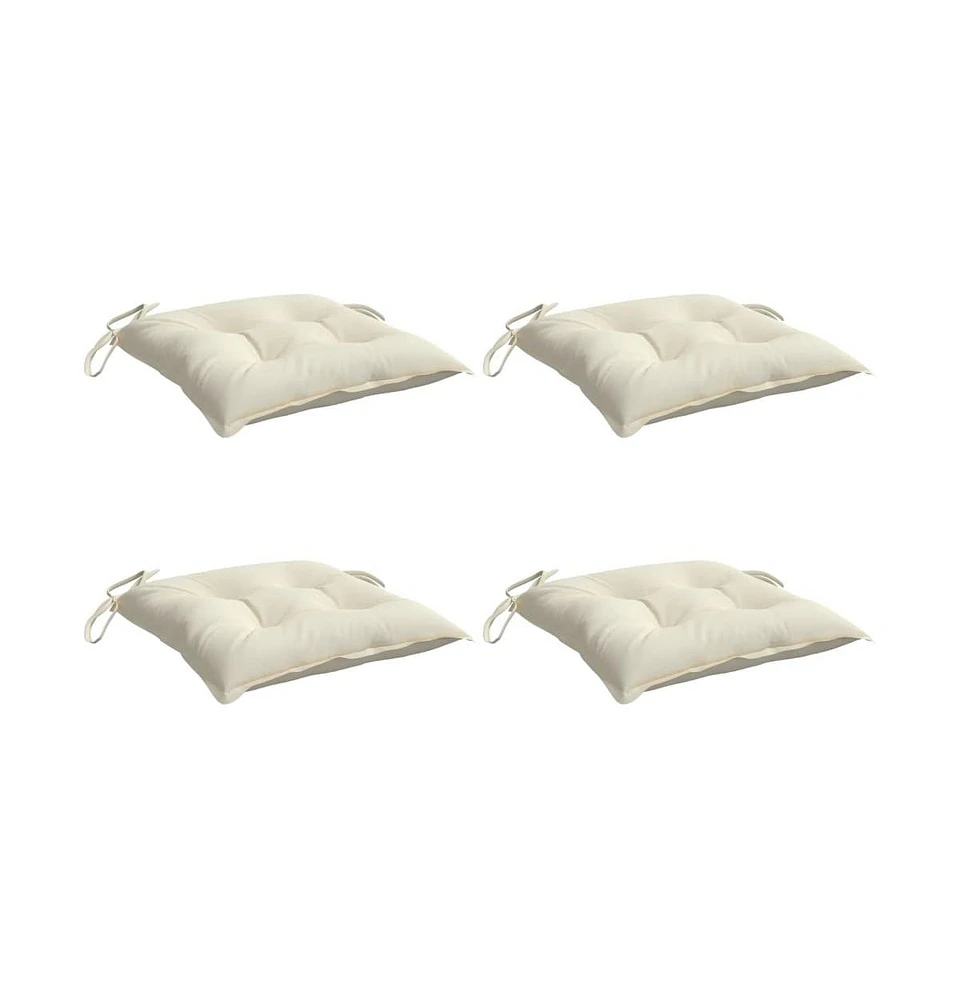 Chair Cushions 4 pcs Cream White 15.7"x15.7"x2.8" Oxford Fabric