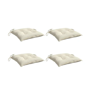 Chair Cushions 4 pcs Cream White 15.7"x15.7"x2.8" Oxford Fabric