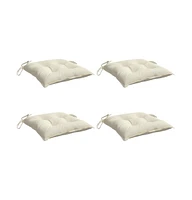 Chair Cushions 4 pcs Cream White 15.7"x15.7"x2.8" Oxford Fabric