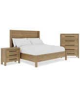 Davie 3-Pc. King Set (Panel Bed, Chest & 3-Drawer Nightstand)