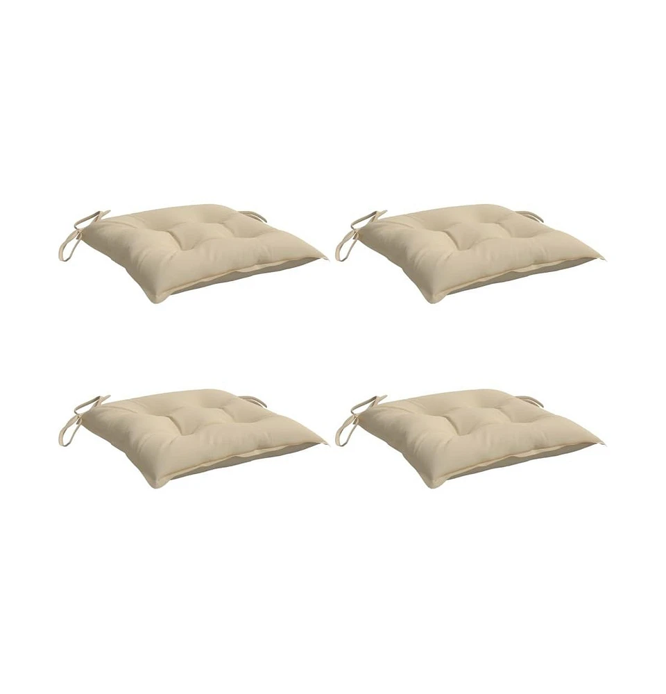 vidaXL Chair Cushions 4 pcs Beige 15.7"x15.7"x2.8" Oxford Fabric